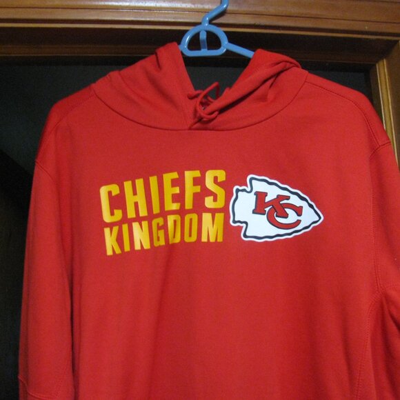 KC  KANSAS CITY CHIEFS  KINGDOM  RED HOODIE NIKE DRI FIT  L LOWEST PRICE PERFECT - Picture 3 of 8